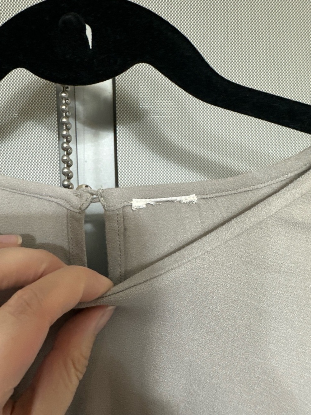 Aritzia Wilfred ($110) Lambrusco Light Grey Tiered Mini Dress PTP 23” AS IS - Picture 10 of 14